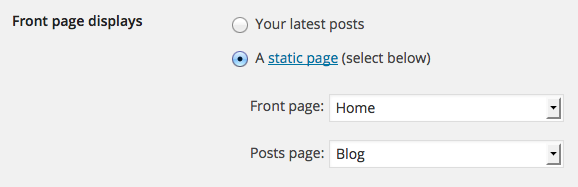 static_front_page_setting